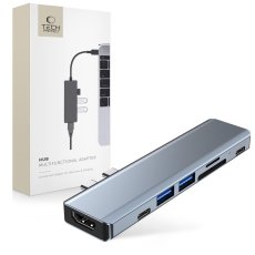 HUB rozbočovač Tech-Protect V5-Hub Adapter 7In1 Grey