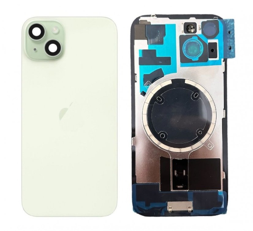 Apple iPhone 15 Plus - Back Cover Glass / Náhradné zadné sklo housingu (Green)