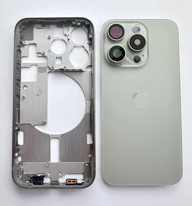 Apple iPhone 15 Pro Max - Zadný housing (Natural Titanium)