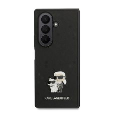 Karl Lagerfeld PU Saffiano Karl and Choupette zadný kryt pre Samsung Galaxy Z Fold 7 Black