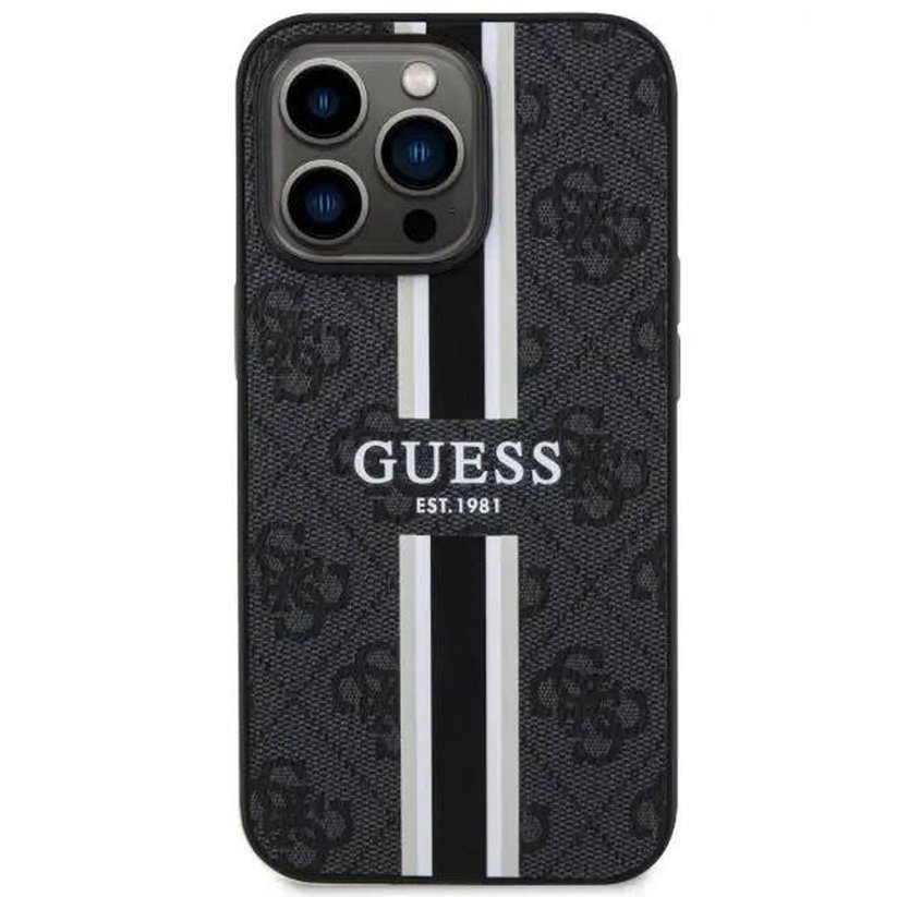 Kryt Original Faceplate Case Guess Guhmp13Lp4Rpsk iPhone 13 Pro (s MagSafe 4G Printed Stripes / Black)