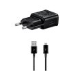 EP-TA200EBE + ECB-DU4EBE Samsung 15W cestovná nabíjačka + microUSB dátový kábel Black (Service Pack - originálny diel)