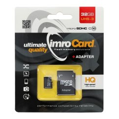 Pamäťová karta Imro Memory Card Microsd 32Gb 100Mb/S Class 10 Uhs 3 With Adapter Sd