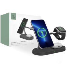 Tech-Protect A14 3in1 mágneses Magsafe vezeték nélküli töltő Fekete