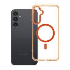 Kryt na Samsung Galaxy A16 Frame Clear Hybrid Mag Cover s MagSafe Hermes Orange