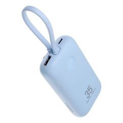Powerbanka Veger Powerbank 10000 mAh With Built-In Cabels Type C / Lightning Pd Qc3.0 35W K1 (W1188) Sky Blue
