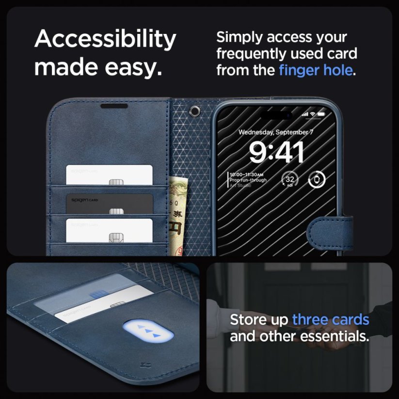 Kryt Spigen Wallet ”S” Pro iPhone 15 Pro Max Navy