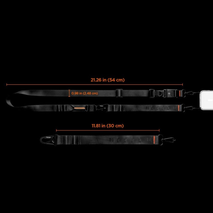 Tok Spigen Da30M univerzális kulcstartó óraszíj Kereszt test Black