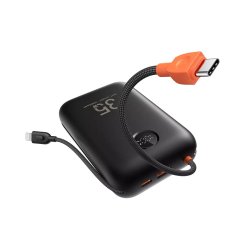 Kábel Veger Powerbank 30000 mAh With Built-In Cables Type C / Lightning Pd Qc3.0 35W K3 (W3018) Black