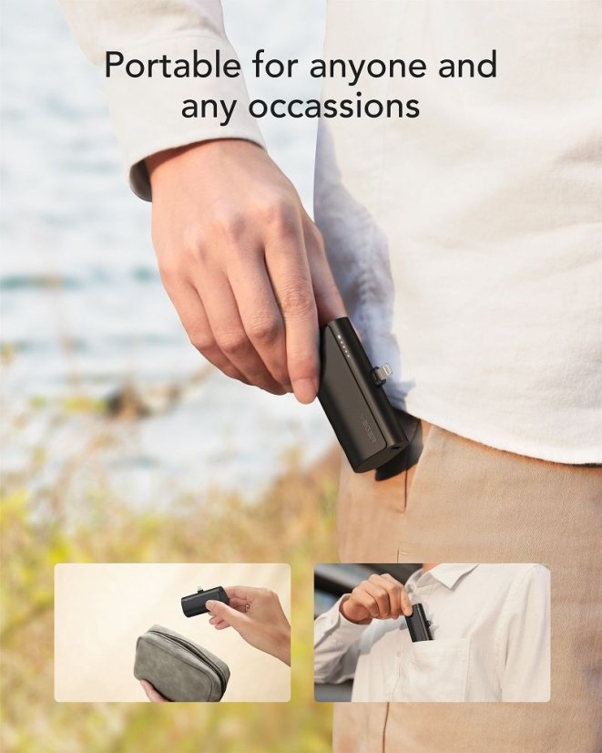 Powerbanka Powerbank Veger Plugon (W0556P) Pd Qc3.0 3A 20W 5000 mAh With A Built-In Connector Lightning Black