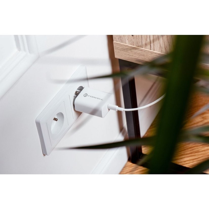 Kábel Phone Charger Forcell F-Energy USB C Qc4.0 Pd 3A 25W + Cable USB C to USB C Tfk-Tc-25Wpd White