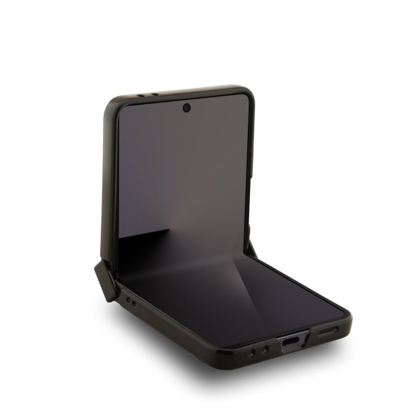 Guess PU 4G Metal Logo zadný kryt pre Samsung Galaxy Z Flip 7 Brown