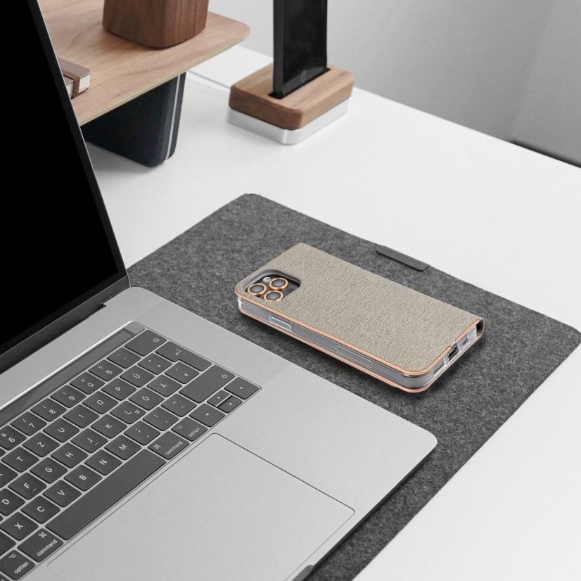 Kryt Forcell LUNA Book Gold  Xiaomi POCO M4 Pro 5G strieborný