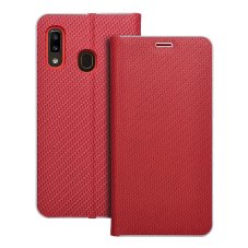 Kryt Flip Case Samsung Galaxy A20E Luna Book Carbon Red