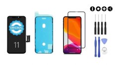 MULTIPACK - ORIGINAL Čierny LCD displej iPhone 11 + lepka pod displej + 3D ochranné sklo + sada náradia