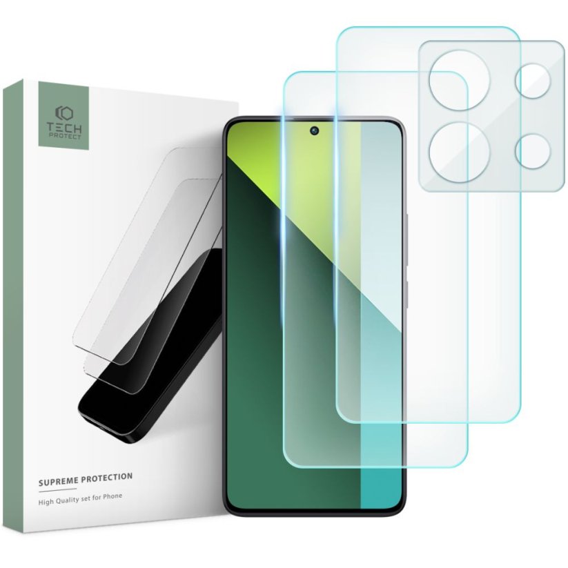 Ochranné tvrdené sklo Tech-Protect Supreme Set Xiaomi Redmi Note 13 Pro 5G / Poco X6 5G Clear