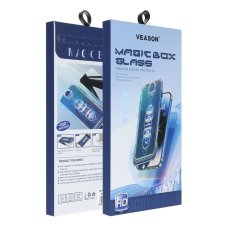 Ochranné tvrdené sklo 6D Pro Veason Easy-Install Glass + aplikačný rámik - iPhone 13 Pro Max / 14 Plus Black