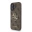 Guess PU 4G Metal Logo Strap zadný kryt pre iPhone 16 Brown