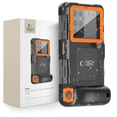 Vodeodolné púzdro Tech-Protect Ipx8 Universal Diving Waterproof Case Black/Orange