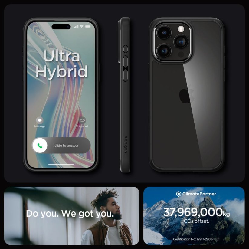 Kryt Spigen Ultra Hybrid iPhone 15 Pro Matte Black