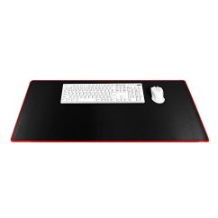 Gaming Mouse And Keyboard Pad 900 X 400 X 3 mm Black With Red Stitching
