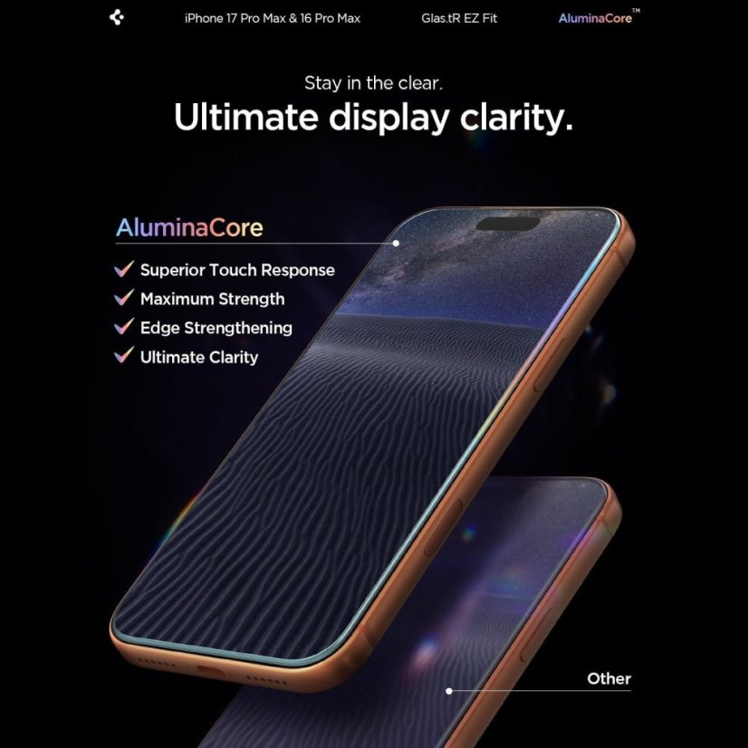 edzett védőüveg Spigen Glas.Tr "Ez Fit Ac" 2-Pack iPhone 16 Pro Max / 17 Pro Max átlátszó