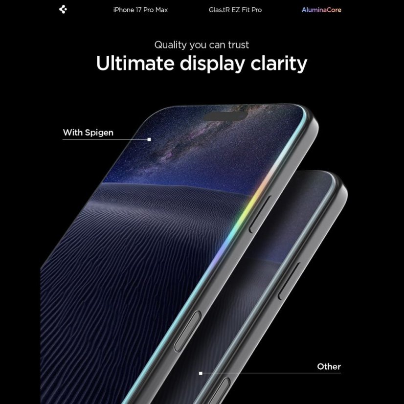 edzett védőüveg Spigen Glas.Tr "Ez Fit Pro Ac" iPhone 16 Pro Max / 17 Pro Max átlátszó
