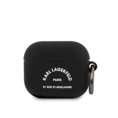 Karl Lagerfeld Rue St Guillaume silikónové púzdro pre Airpods 3 Black Karl Lagerfeld Rue St Guillaume silikónové púzdro pre Airpods 3 Black